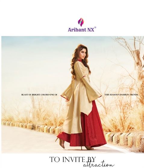Aarohi vol 2 by arihant nx long gown style kurti catalogue 