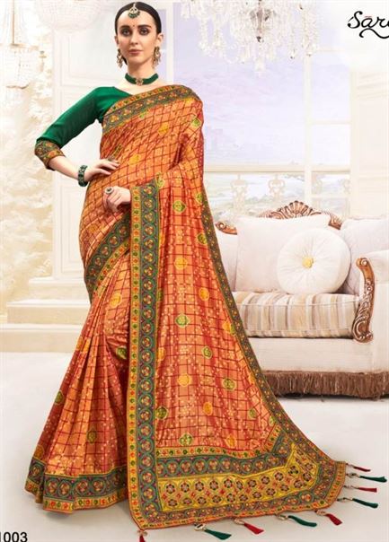 Saroj present Panihari Heavy Sana Silk Designer Sarees catalogue