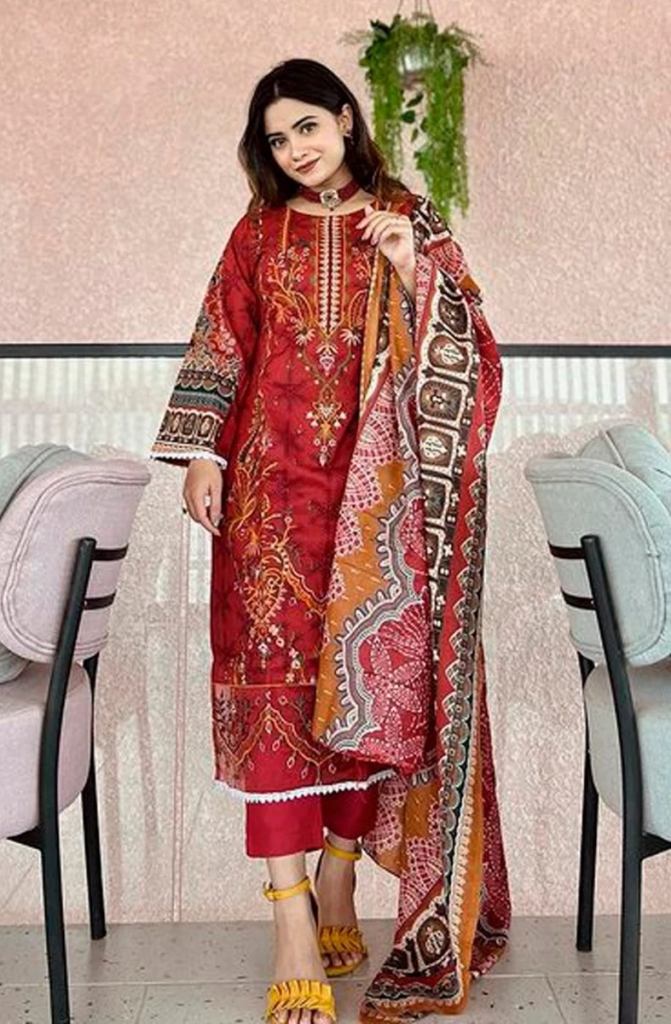 Aasha 1038 Cotton Dupatta Pakistani Salwar Suits