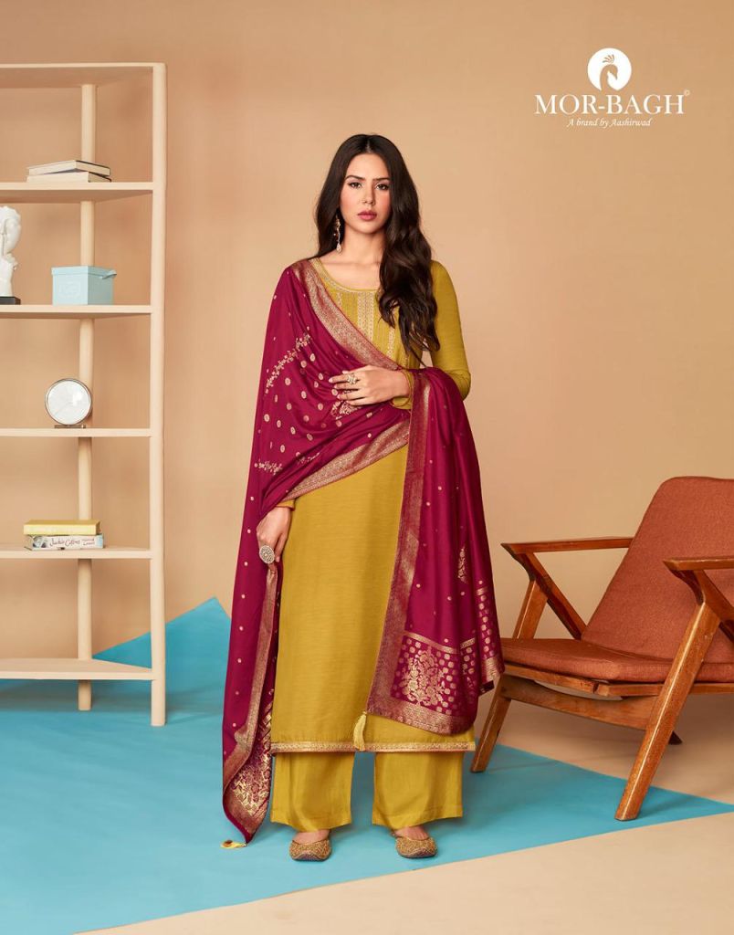 Aashirwad Mor Bagh Saaras Linen Silk Designer Salwar Suits