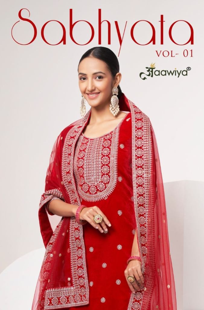 Aawiya Sabhyata Vol 1 Velvet Designer Salwar Kameez