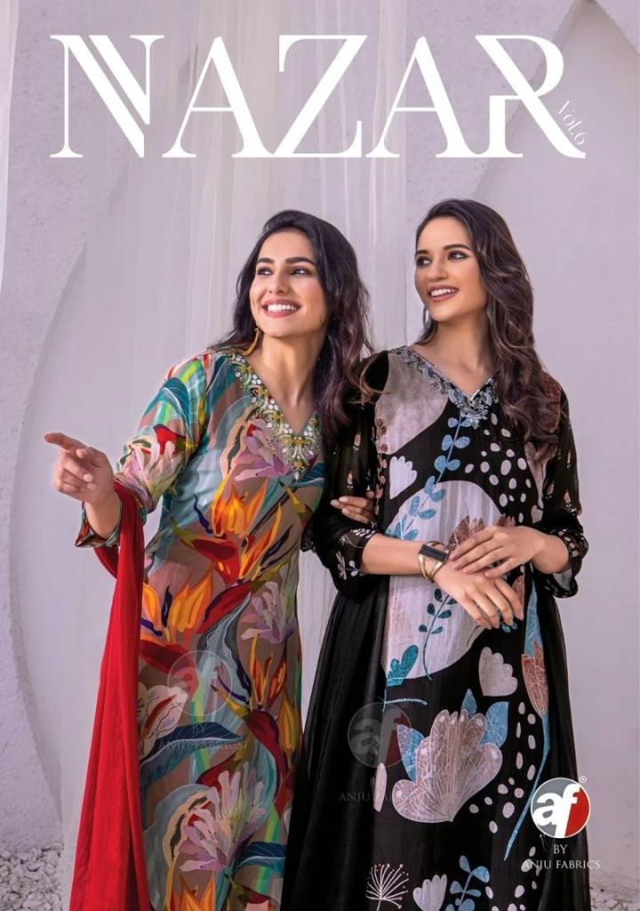 Af Nazar Vol 6 Heavy Neck Embroidery Beautiful Fancy Designer Ready Made Collection