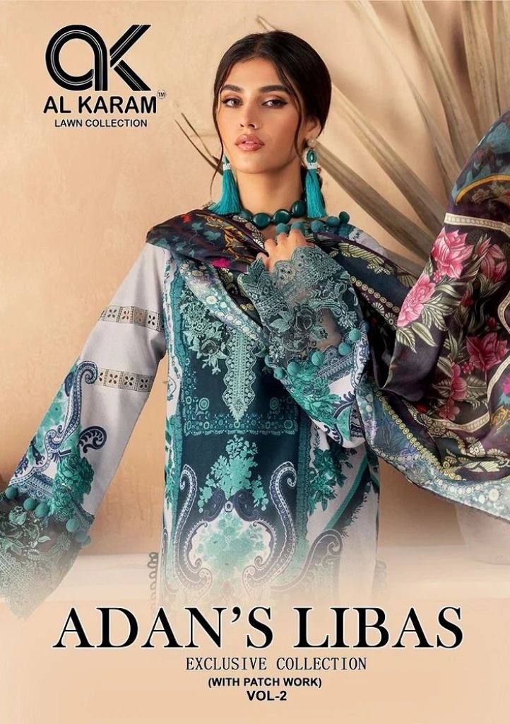 Al Karam Adans Liba Vol 2 Classy Gorgeous Karachi Cotton Dress Material 