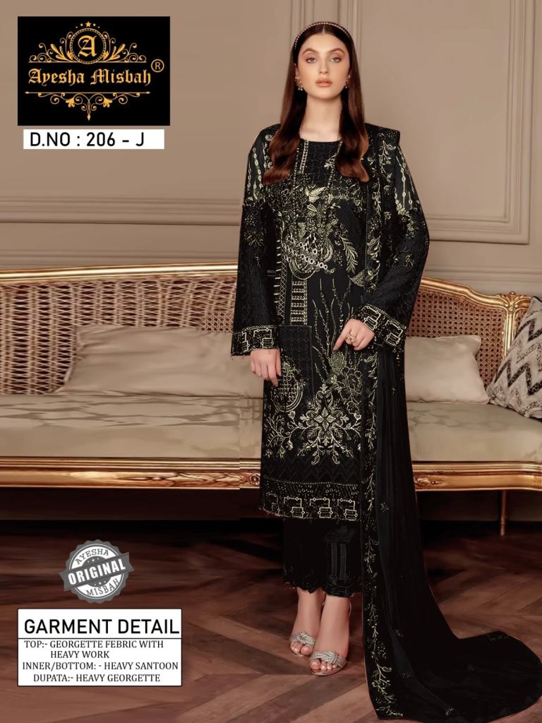 Ayesha Misbah 206 Heavy Georgette Pakistani Suits
