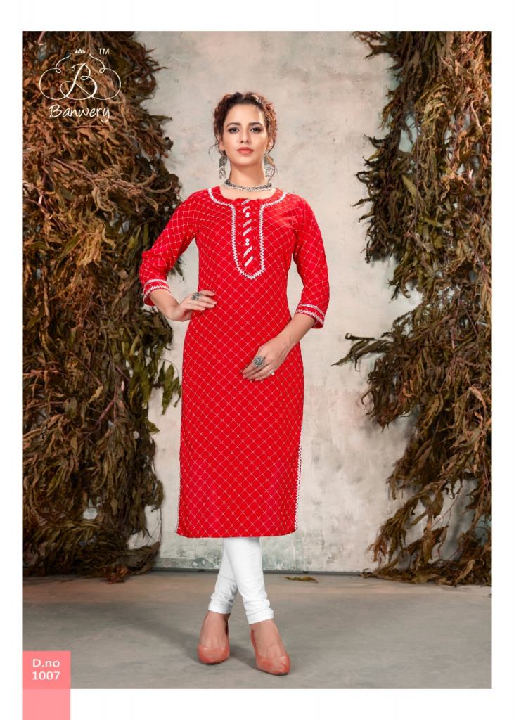 Banwery  presents Sophie  Casual Wear  kurti collection 