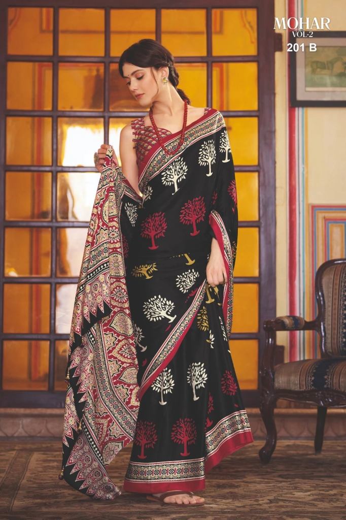 Beautiful Apple Mohar Vol 2 Daily Wear Crepe Silk Printed Saree Collection 