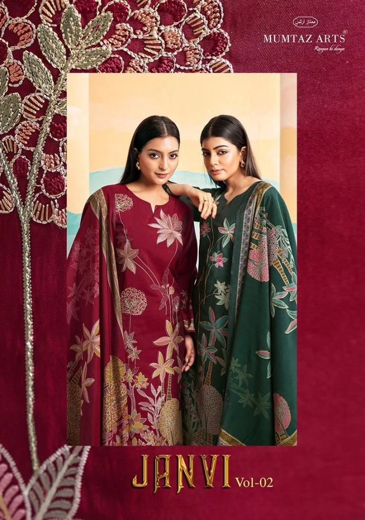 Beautiful Mumtaz Janvi Vol 2 Digital Printed Muslin Salwar Suit Material 