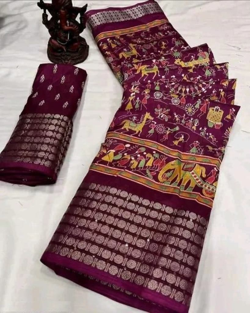 Beautiful Shrishti 66 Dola Silk Digital Printed Party Saree Collection  Wear 