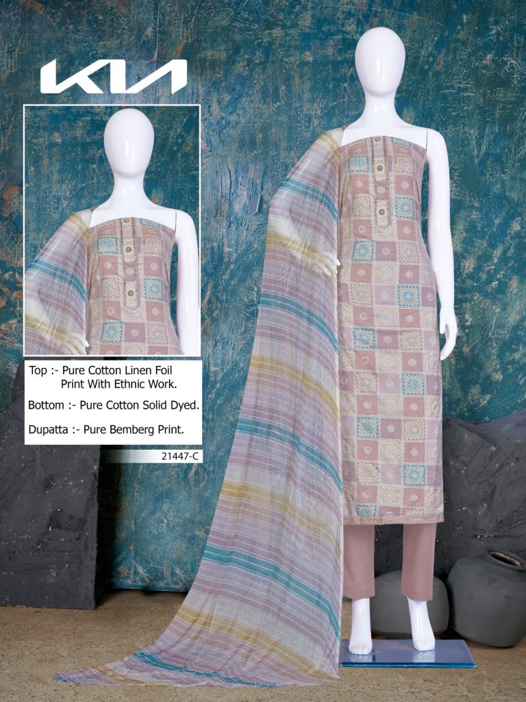 Bipson Kia 2147 Cotton Linen Summer Wear Dress Material Collection