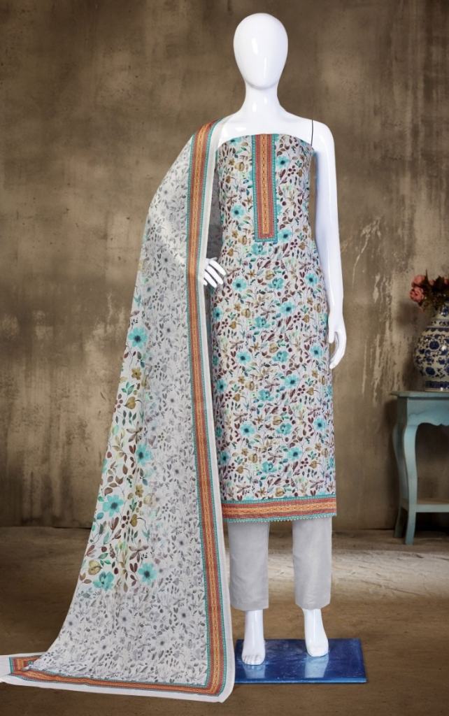 Bipson Pajero 2118 Pure Cotton Flower Printed Dress Material Collection