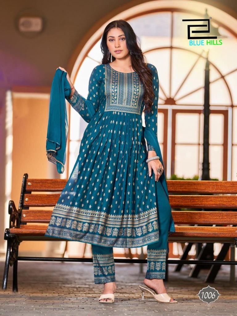 Blue Hills Festival Night Vol 7 Party Kurti With Bottom Dupatta Collection 