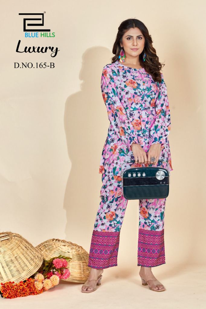 Blue Hills Luxury Regular Wear Rayon Printed Co Ord Set Collection