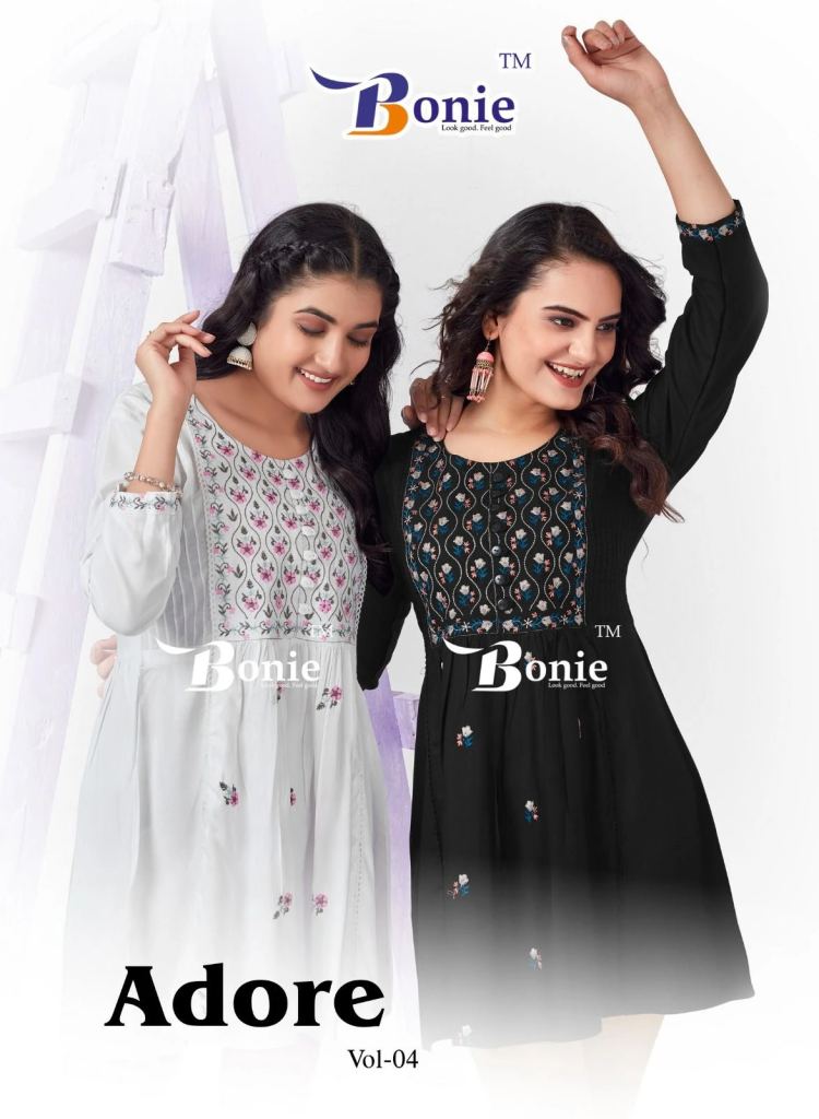 Bonie Adore 4 Rayon Embroidery Short Top Collection 