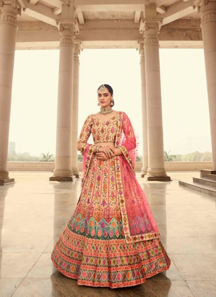 Brige pink  art silk Embriodry Buy Indian Designer Bridal Lehenga Cholis