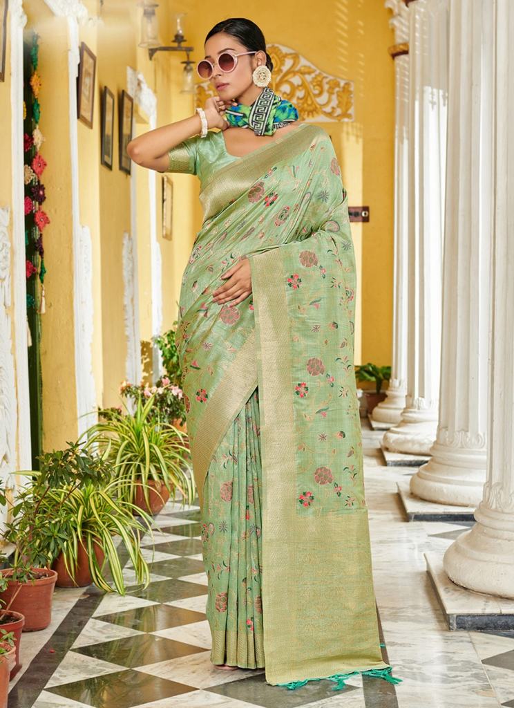 Bunawat Julie Silk Festive Wear Banarasi Silk Woven Work Saree Collection