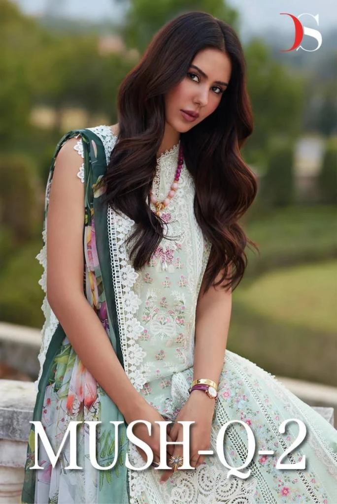 Deepsy Mush Q 2 Pakistani Cotton Embroidery Dress Material