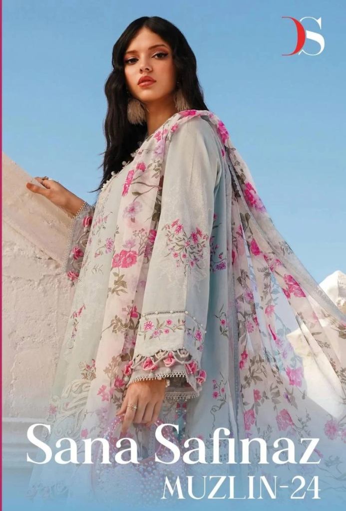Deepsy Sana Safinaz Muzlin 24 Cotton Floral Printed Pakistani Salwar Suit 