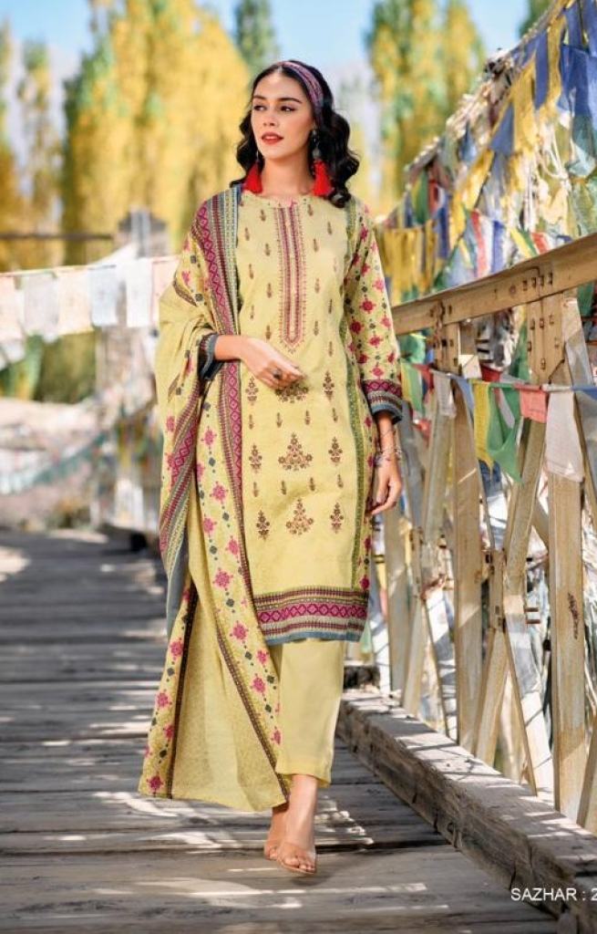 Deepsy Sazhar Vol 2 Pure Cotton Self Embroidery Pakistani Suit Collection
