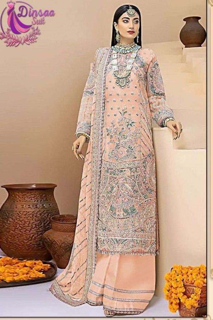 Dinsaa 150 A To D Designer Faux Georgette Pakistani Suit Collection