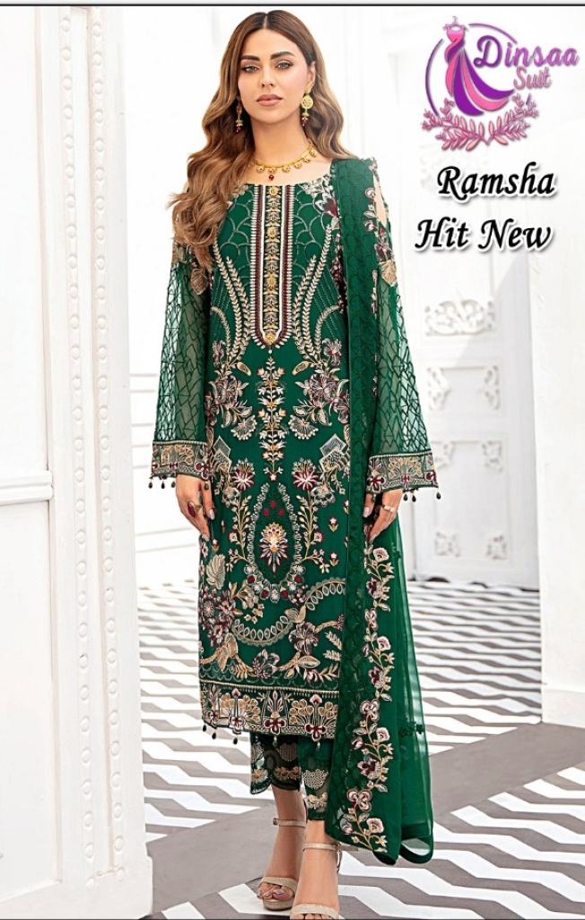 Dinsaa Ramsha Hit New 104 Georgette  Embriodery Pakistani Suits Collection