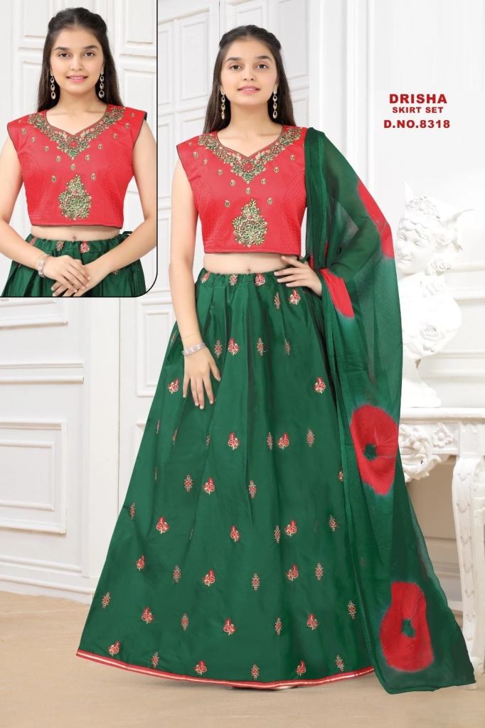 Drisha 8319 Silk Embroidered Kurti Skirt With Dupatta