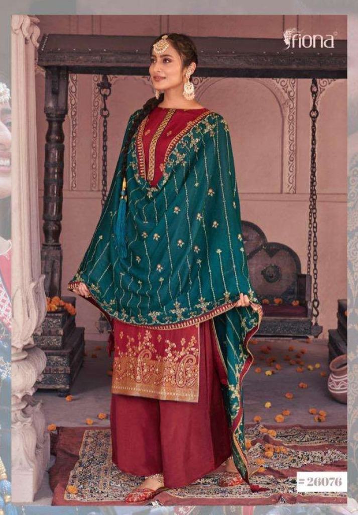 Fiona Preeto Silk Jacquard With Sequence Embroidery Work Salwar Suits Catalog 