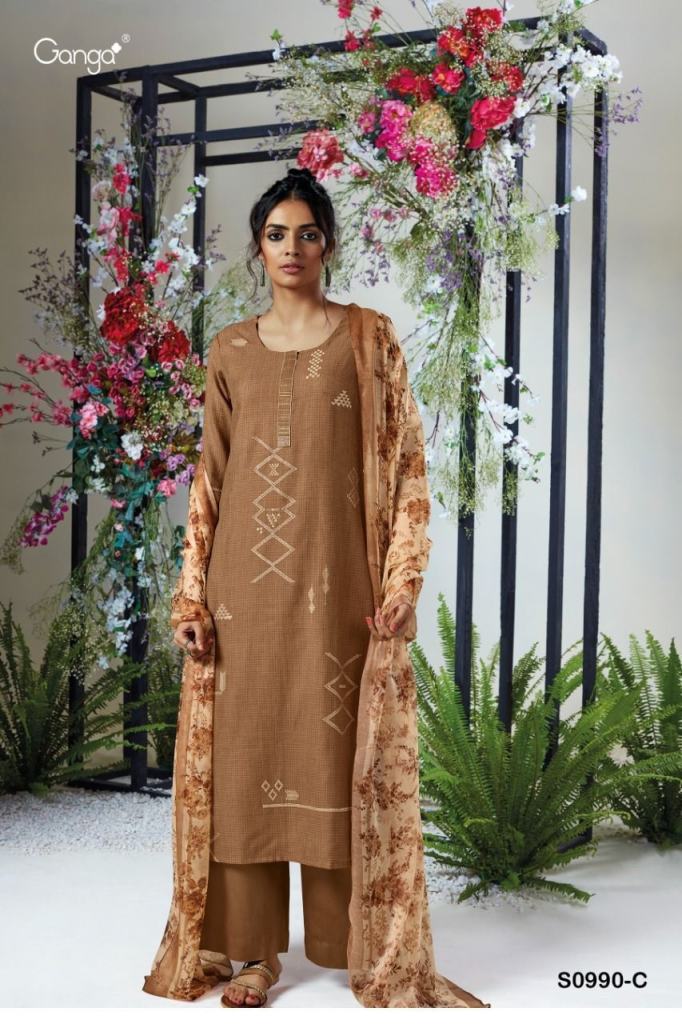 Ganga Livia S0990 Premium  Designer Dress Material collection 