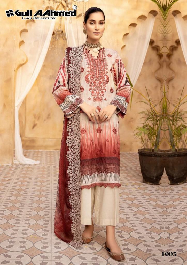 Gull A Ahmed Zarqash Embroidered Karachi Lawn Cotton Dress Material