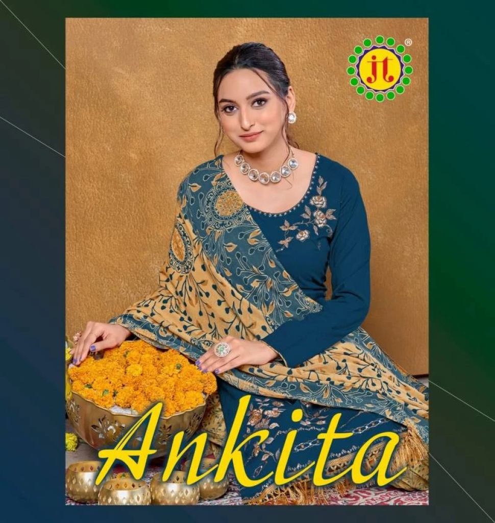 Jt Ankita Premium Rayon Printed Casual Wear Dress Martial 