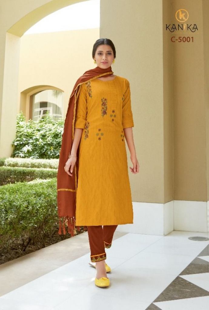 Kanika Charlie Designer Rayon Embroidery Readymade Salwar suits catalog  