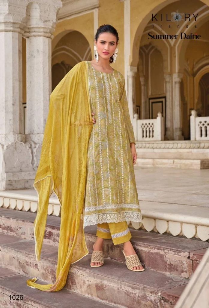 Kilory Summer Dairie Lawn Cotton Embroidery Salwar Suit 