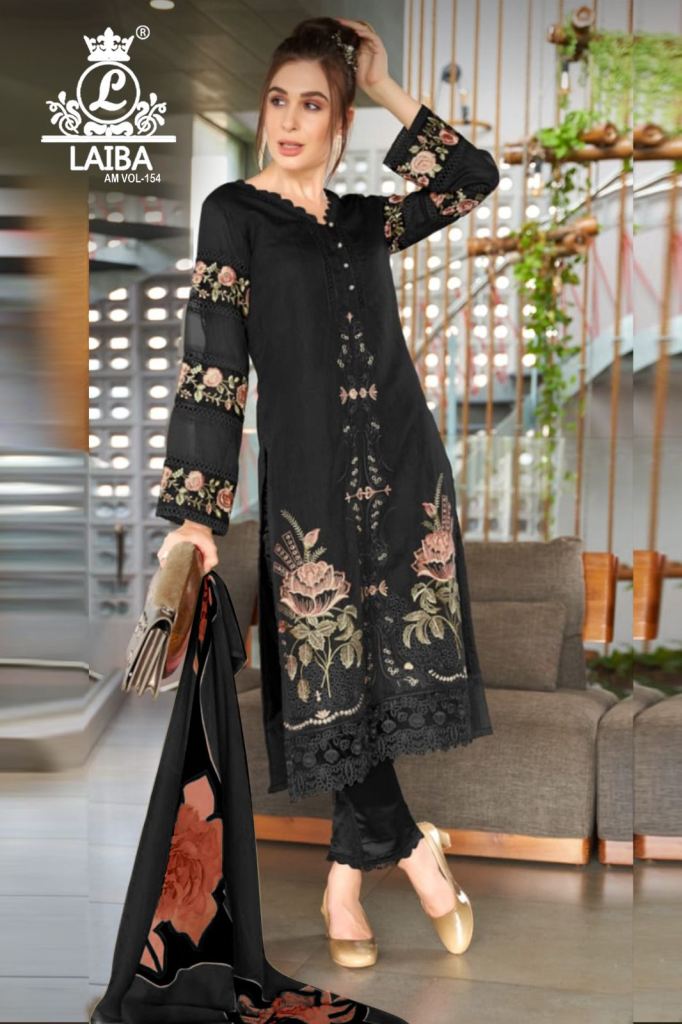 Laiba Am Vol 154 Designer Pure Georgette Readymade Salwar Suit