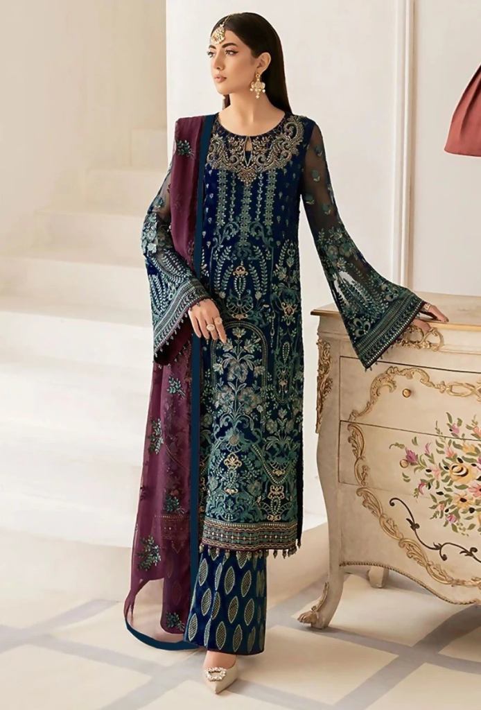 Libas 156 Faux Georgette Embroidered Pakistani Suits