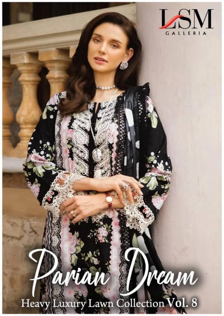 Lsm Parian Dream Vol 8 Lawn Cotton Pakistani Dress Material 