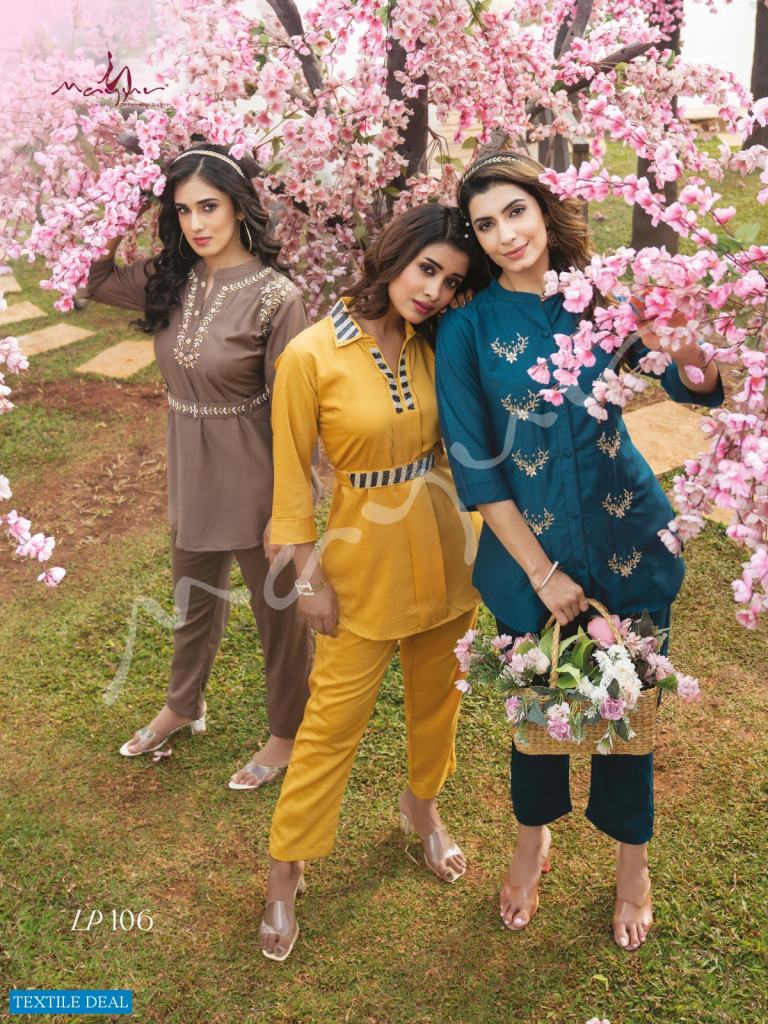 Mayur New Co Ord Designer Western Wear Kurtis with Bottom  Collection