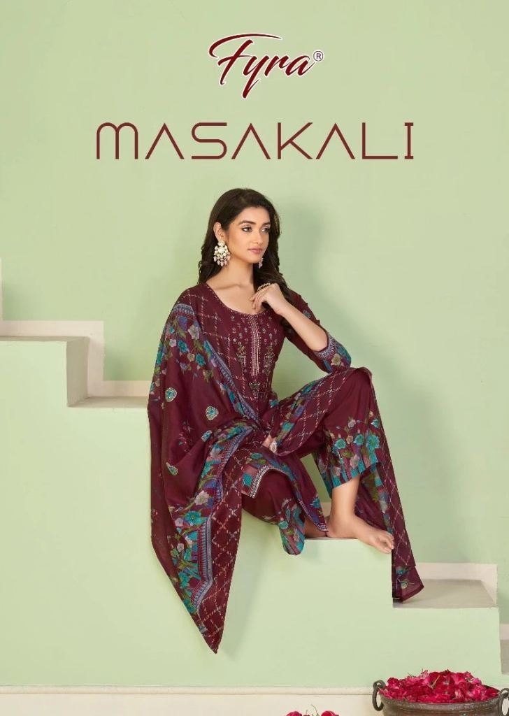 New Beautiful Fyra Masakali Pure Soft Cotton Kashmiri Print Fancy Dress Material Set