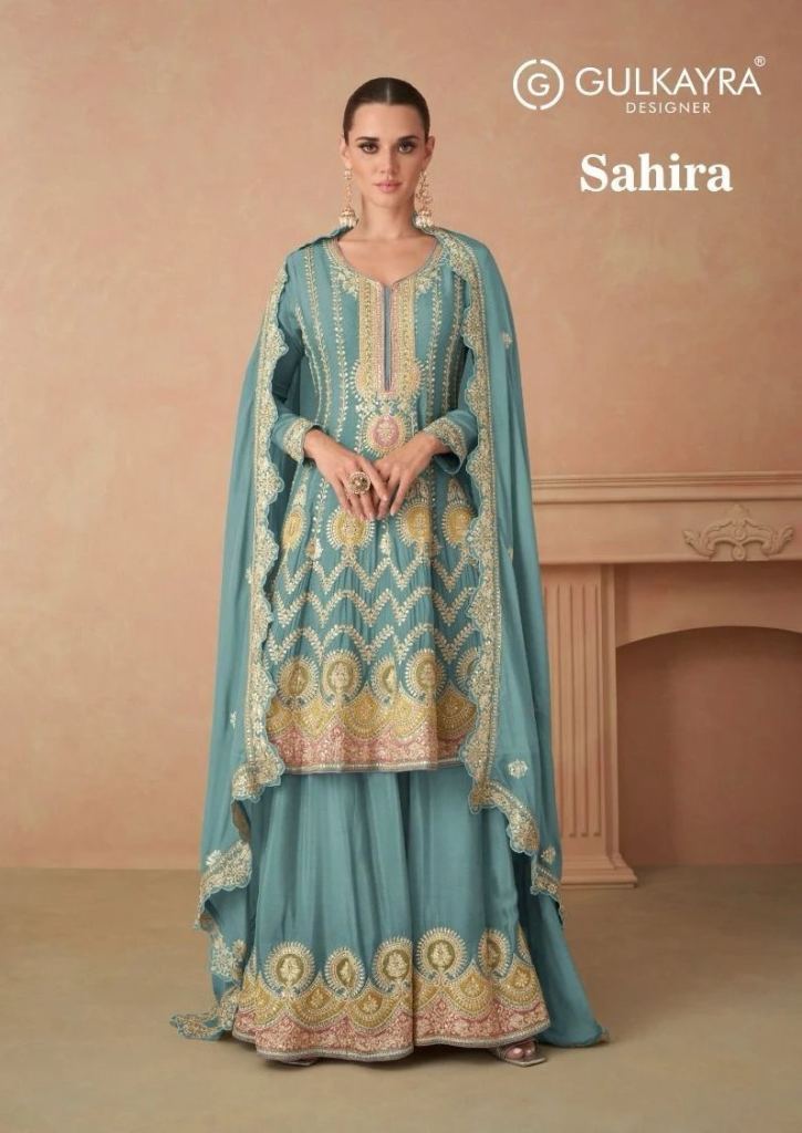 New Designer Gulkayra sahira Beautiful Real Chinon Salwar Suits