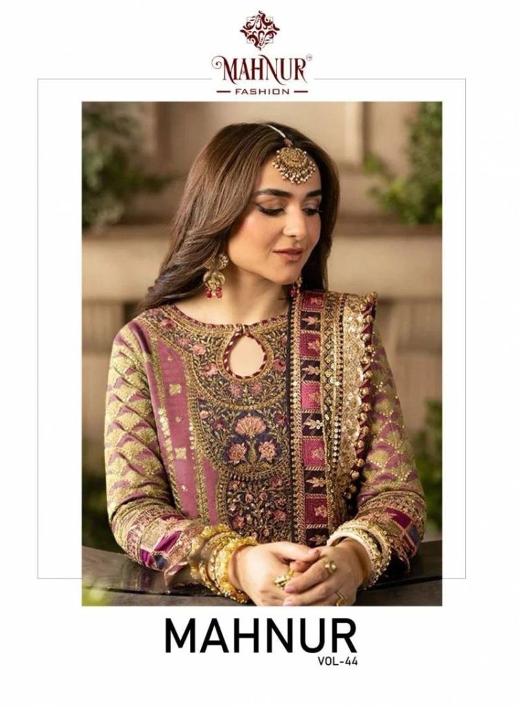 New Pakistani Mahnur Vol 44 Organza Embroidery Salwar Suit 