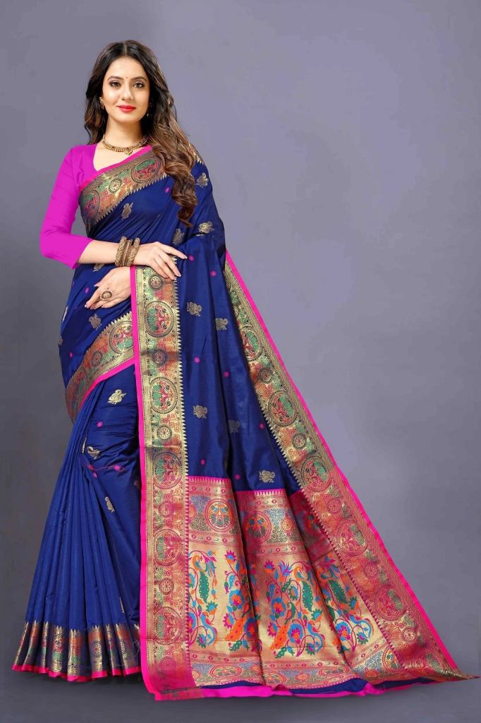 Nx 109 Soft Pathani Silk Zari Weaving Saree