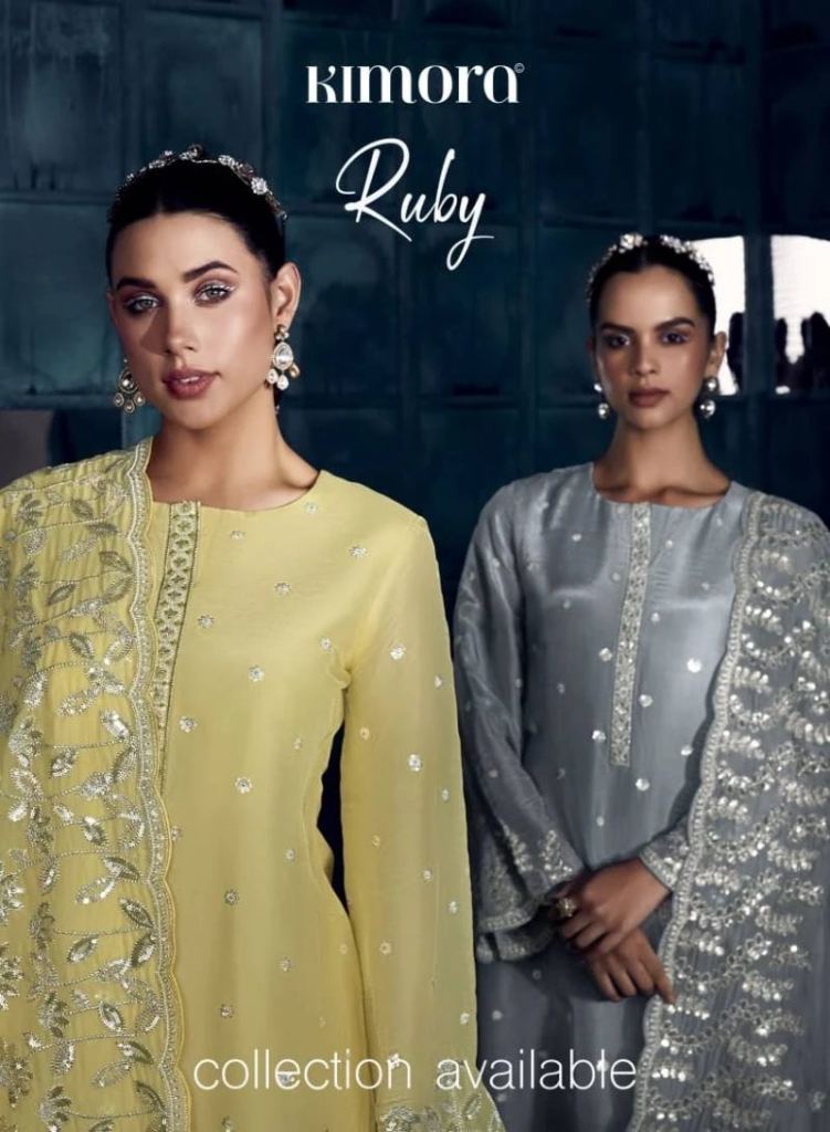 Pakistani Kimora Ruby Modal Silk On Embroidery Designer Salwar Suit Material 