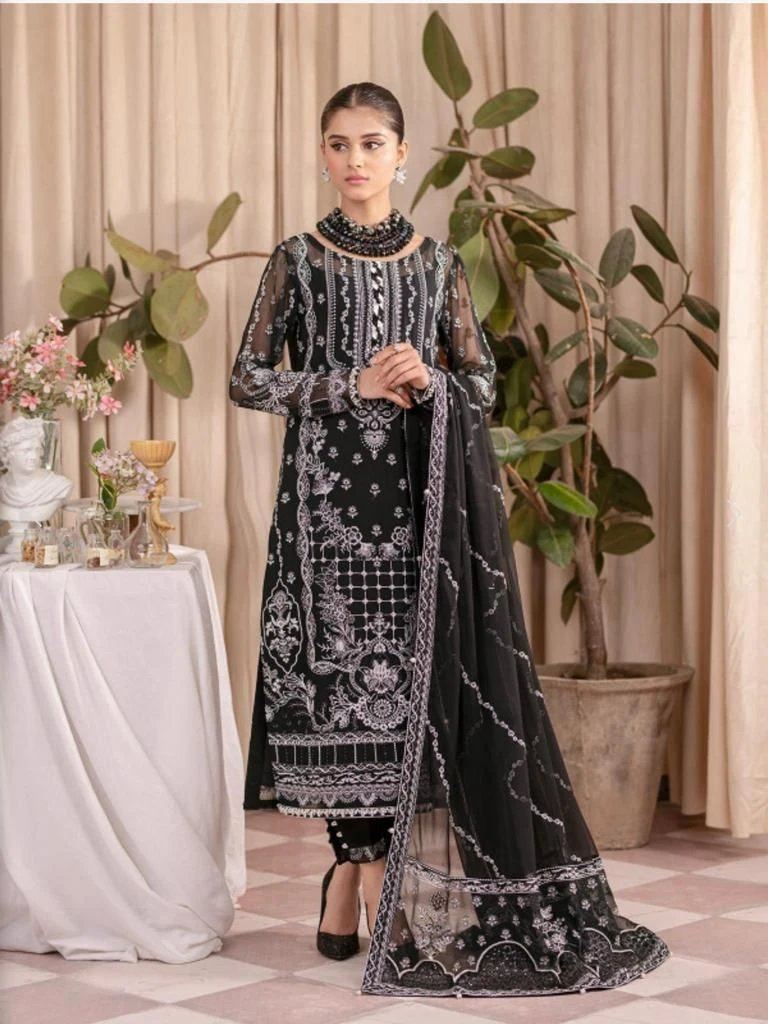 Pakistani Style Anamsa 221 Organza Embroidered Dress Material 