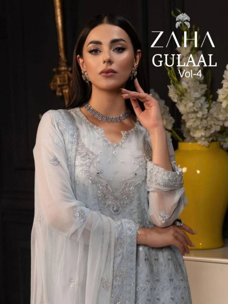 Pakistani Zaha Gulaal Vol 4 Designer Salwar Suit Material  