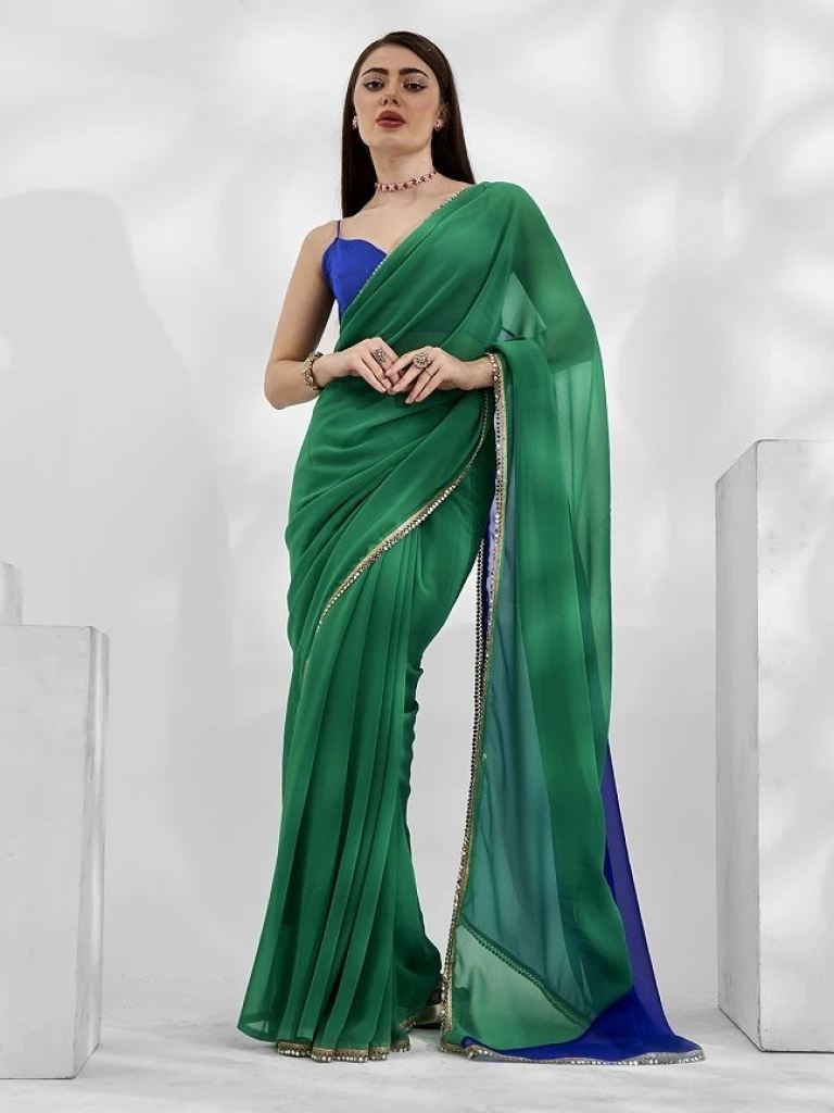 Party Wear Ziva 27 Georgette Saree with Lace Border