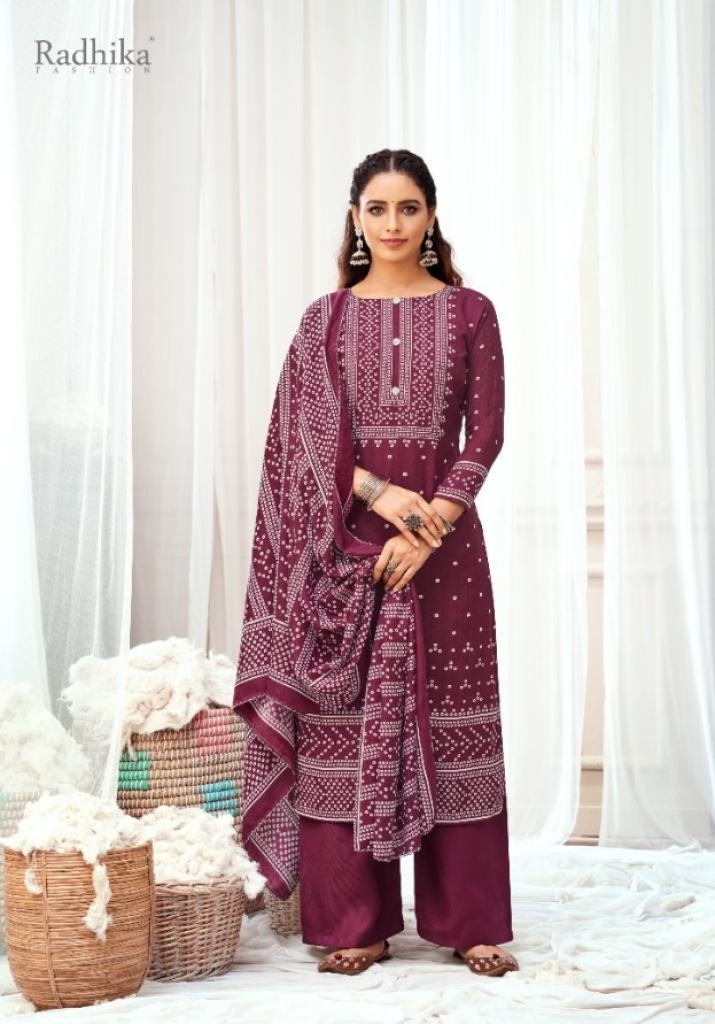 Radhika Sumyra Bandhani Winter Wear Pashmina Buy Pashmina Women's Dress Materials