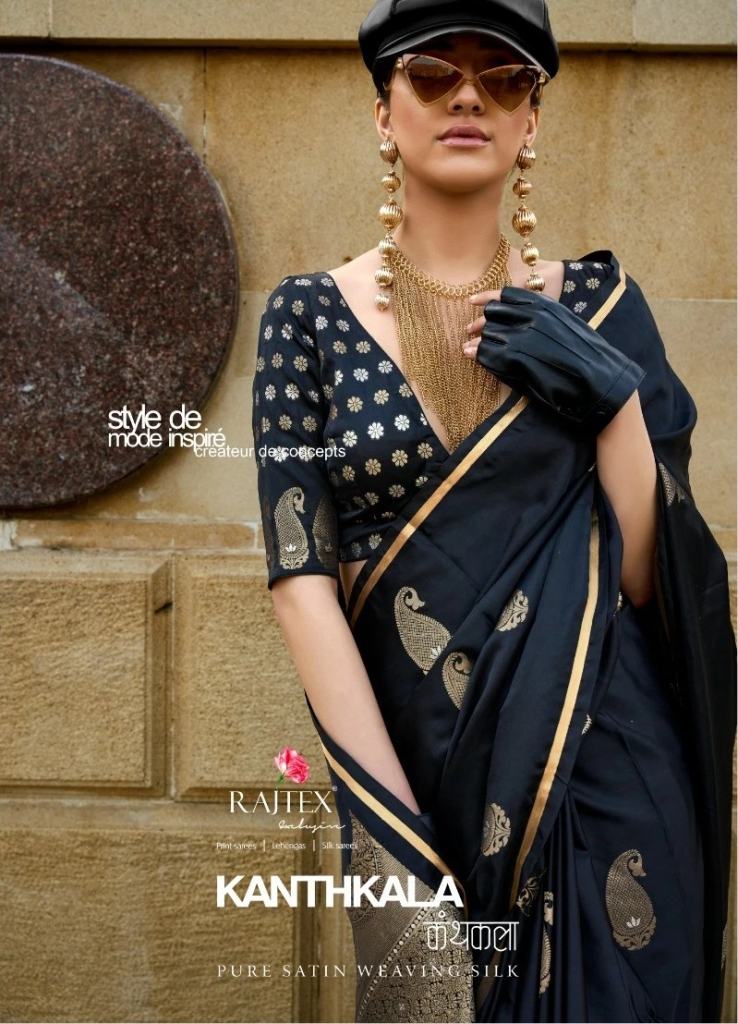 Rajtex Kanthkala Satin Naylon Silk Weaving Wedding Saree Collection 