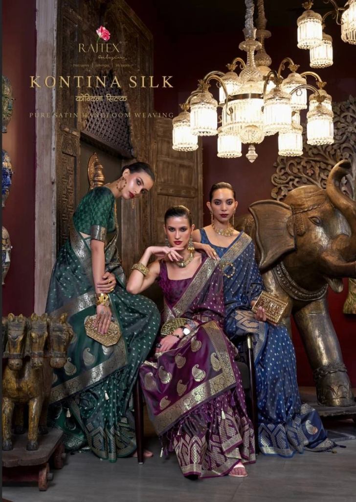 Rajtex Kontina Satin Silk Weaving Wedding Saree Collection