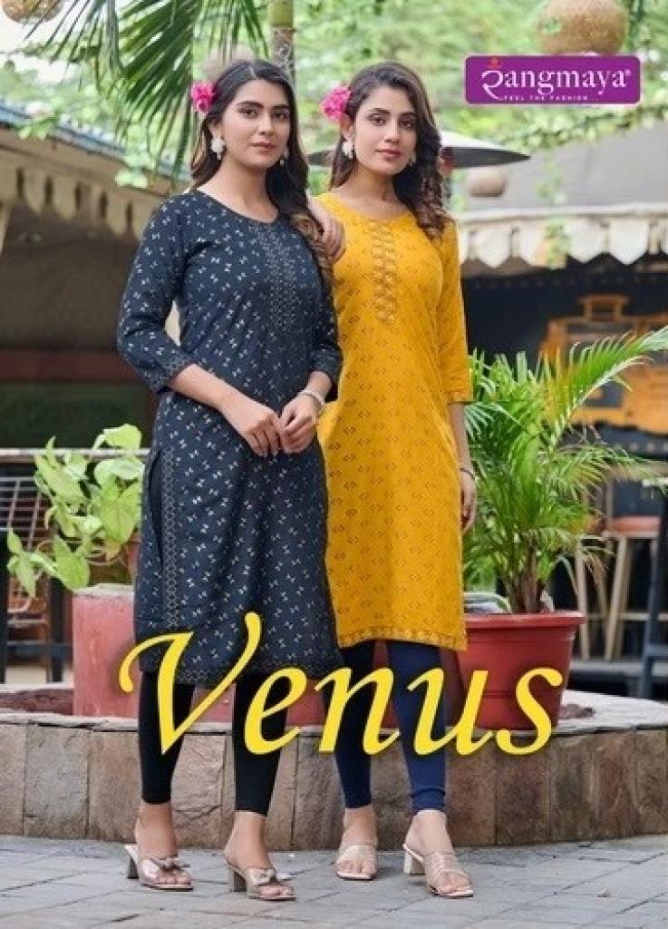 Rangmaya Venus Rayon Casual Wear Designer Kurtis