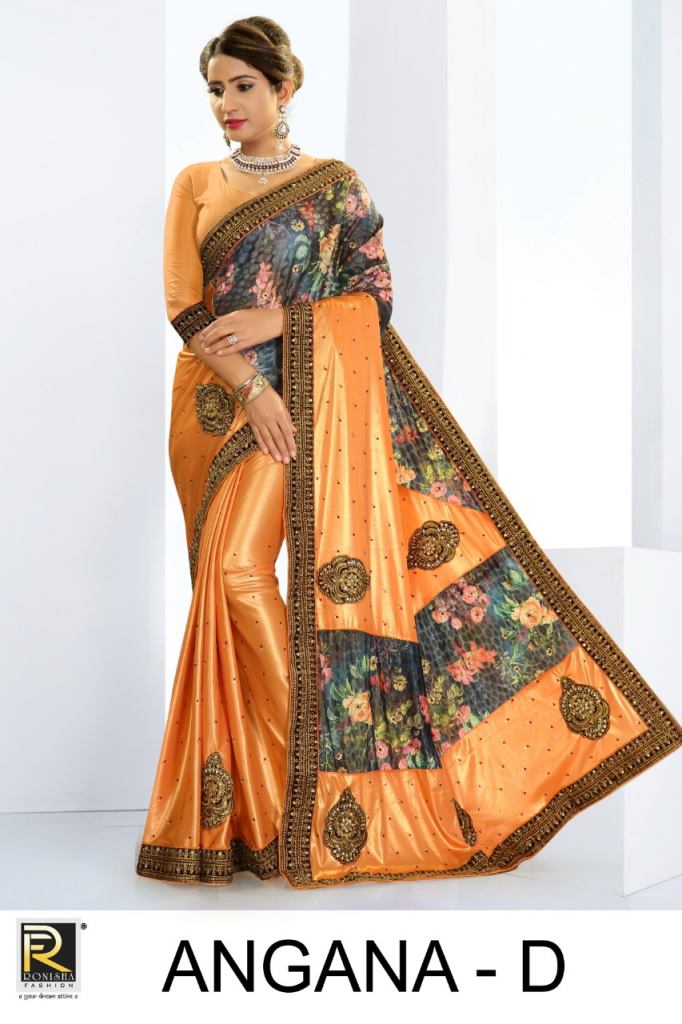 Ranjan  Presents  Angana Festive Wear  Sarees Collection