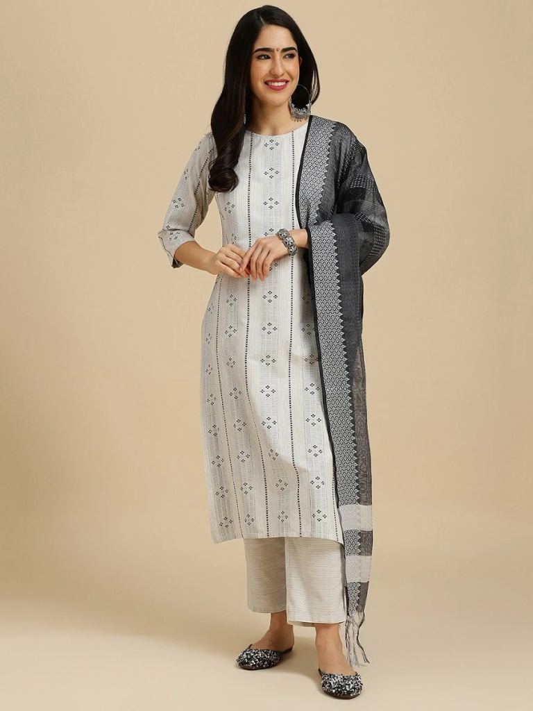 Riyana 45 Regular Wear Cotton Kurti Pant With Dupatta