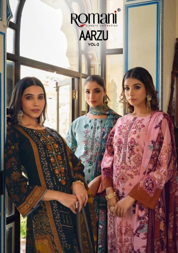 Romani Aarzu Vol 2 Cotton Printed Pakistani Dress Material 